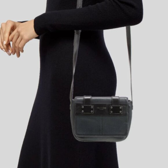 Rag & Bone mini pilot crossbody bag blue leather - Picture 3 of 14